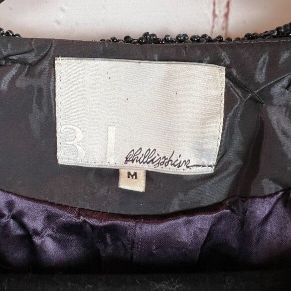 3.1 Phillip Lim beaded crystal neckline rain coat with tulip skirt jacket size M - Picture 2 of 11